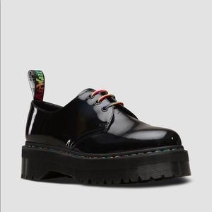 Dr Marten Quad Rainbow Patent Platforms
